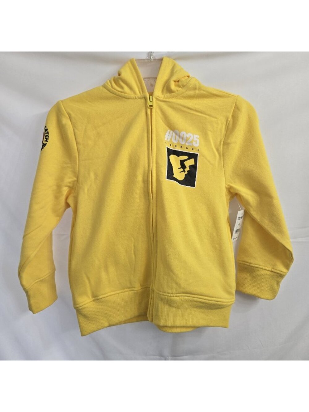 Official Pikachu Hoodie Youth Small 6/7 Full Zip Sweatshirt 2023 Pokemon #025